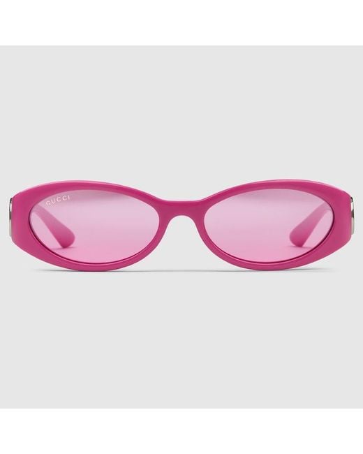 Gucci Pink Oval Frame Sunglasses