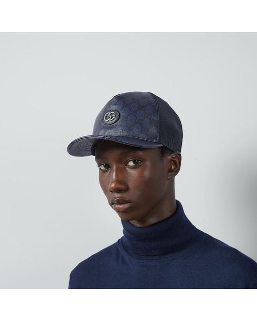 Gucci Blue GG Supreme Baseball Hat for men