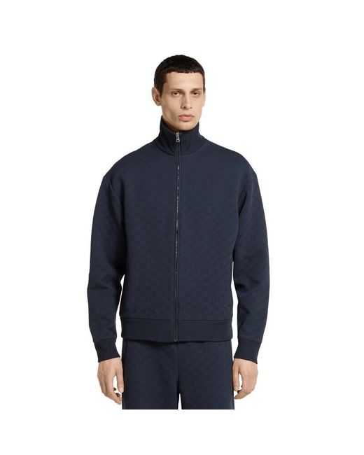 Gucci Blue Gg Technical Jersey Zip Jacket for men