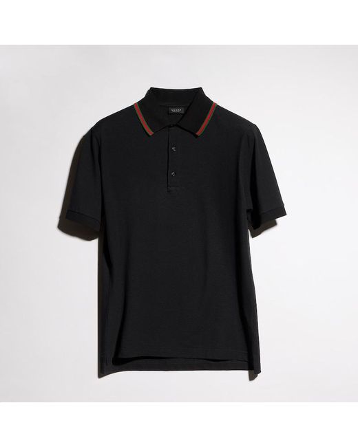Gucci Black Cotton Jersey Piquet Polo Shirt, Size S, Ready-To-Wear for men