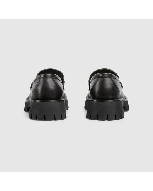 Gucci Black Horsebit Loafer With Lug Sole