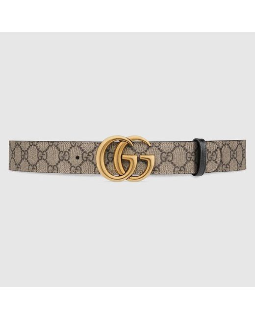Cinturón GG Marmont Reversible Gucci de color Natural