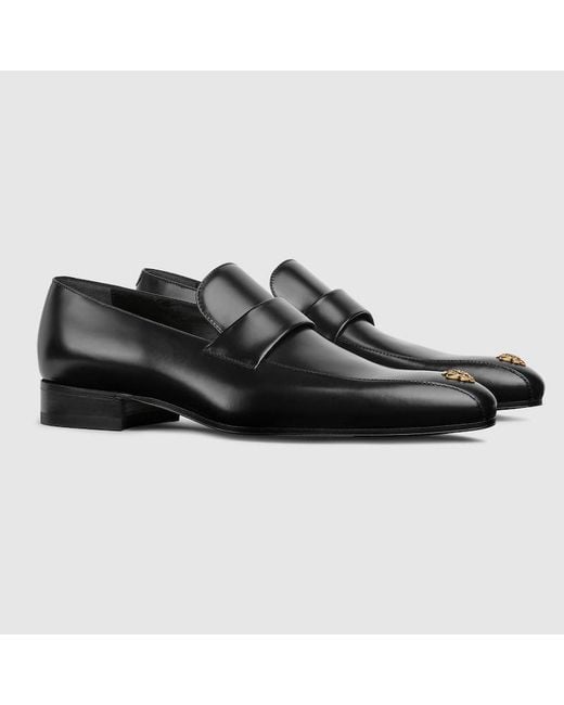 Gucci Black Loafer With Crest for men