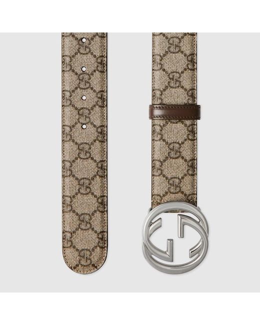 Gucci Natural Belt With Interlocking G Buckle for men