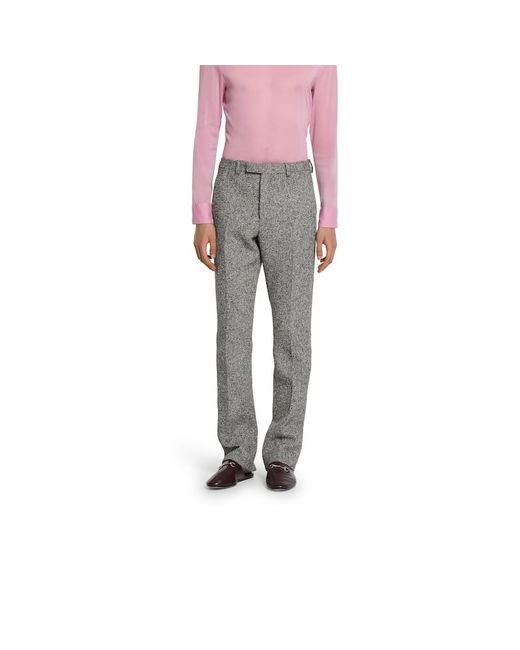 Pantalon En Tissu Double Laine Et Coton, Taille Gucci en coloris Gray
