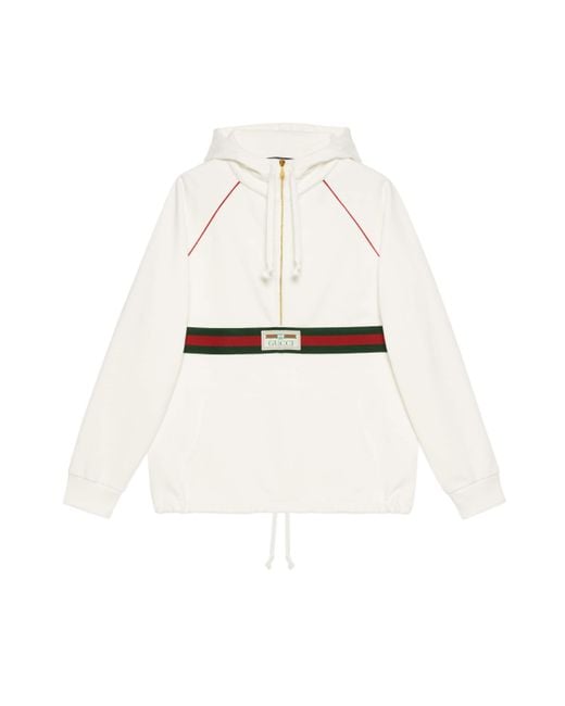 Gucci Cotton Sweatshirt With Web And Label in White Men - Save 15% - Lyst