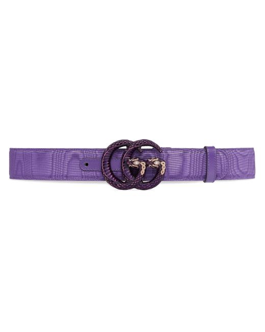 Gucci Purple Belt With Double G Snake Buckle for men