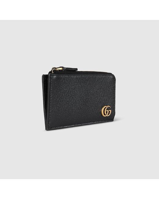 Gucci Black GG Marmont Zip Card Case for men