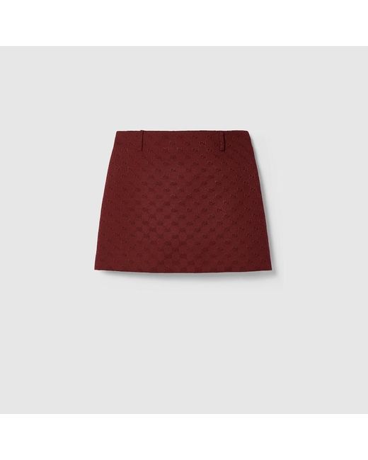 Minigonna In Tessuto Original GG di Gucci in Red