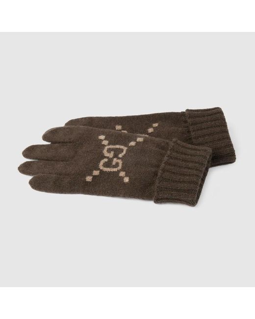 Gucci Handschuhe Aus Gg Kaschmir, Grösse in Brown für Herren
