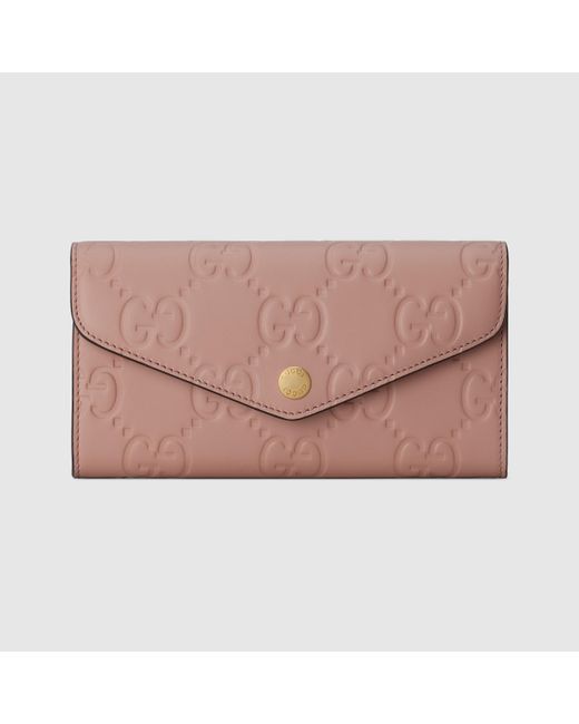 Gucci GG コンチネンタルウォレット, ピンク, Leather Pink