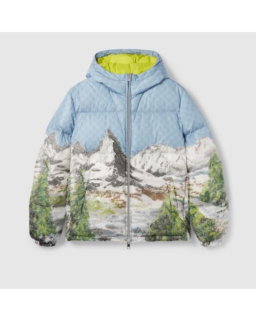 Gucci Green Printed Nylon Zip Jacket for men