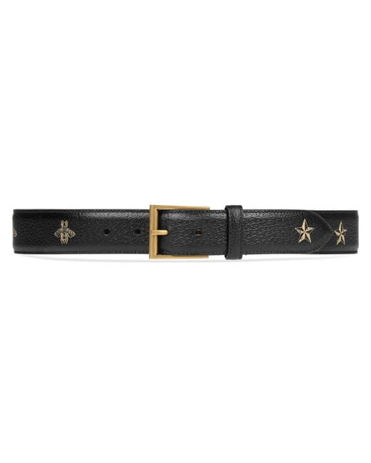 Gucci Black Bees And Stars Belt for men