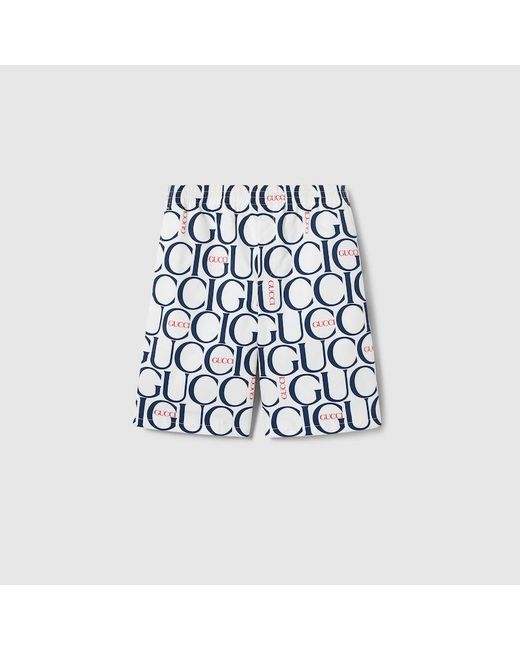 Gucci Shorts Aus Stoff Mit Maxi-Print in Blue für Herren