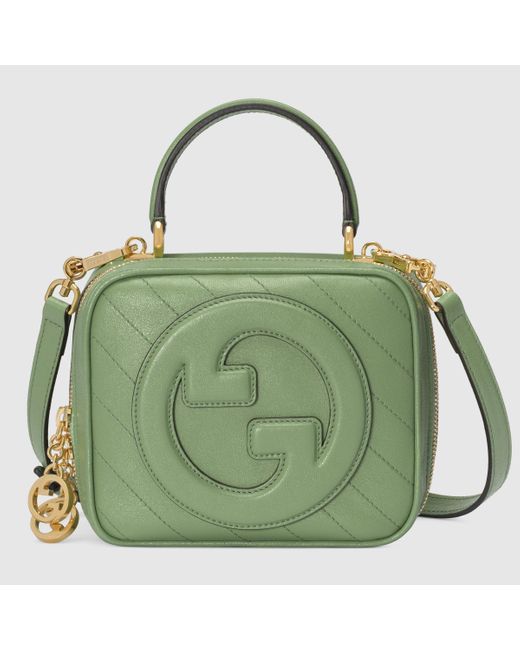 Gucci 〔グッチ ブロンディ〕トップハンドルバッグ, グリーン, Leather Green