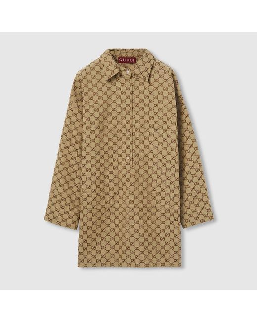 Gucci Ggキャンバス シャツ, ブラウン, ウェア Natural