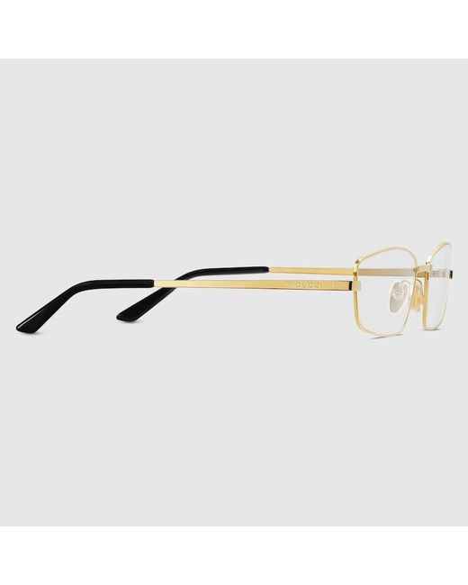 Gucci Metallic Rectangular Optical Frame