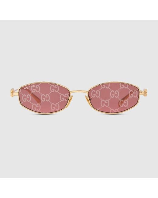 Gucci Pink Oval Frame Sunglasses
