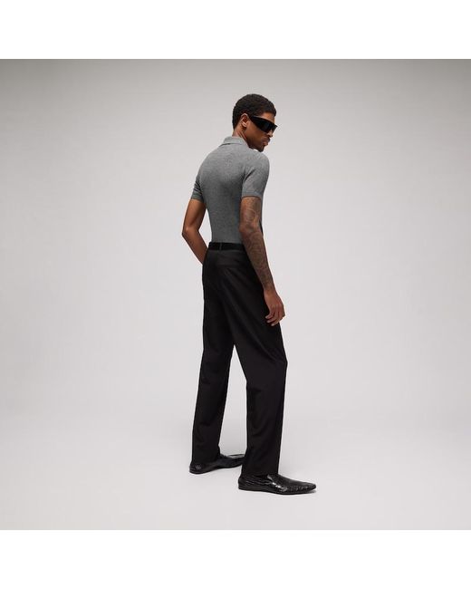 Gucci Gray Fine Knit Cashmere Polo Shirt for men