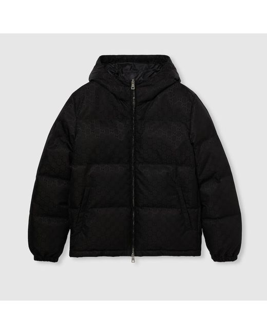 Gucci Black Gg Nylon Canvas Down Jacket for men