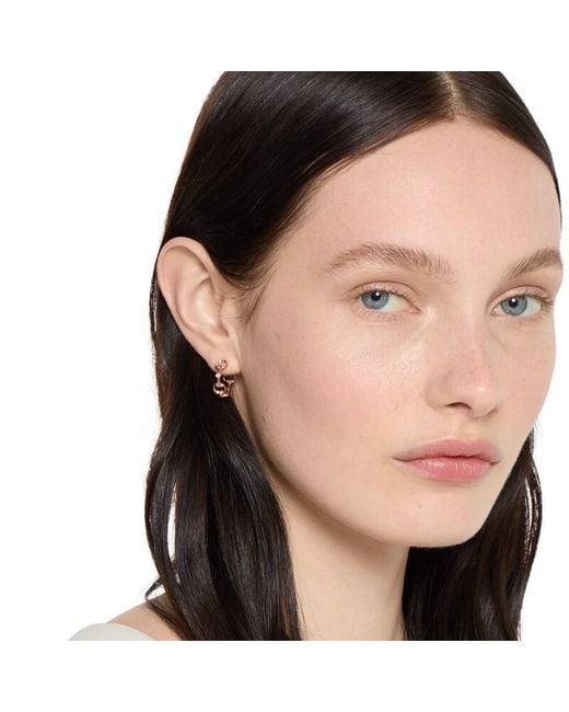 Gucci Metallic Horsebit Diamond 18K Hoop Earrings