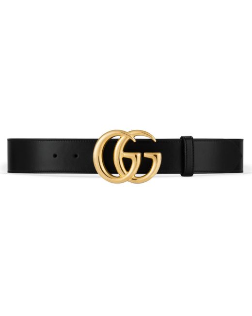 Cintura GG Marmont in pelle con fibbia lucida da Uomo di Gucci in Nero |  Lyst