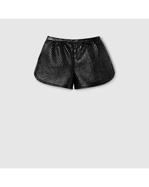 Gucci ダイアゴナルコーティング ウール ミニ ショートパンツ, ブラック, ウェア Black