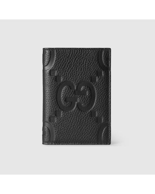 Porta Passaporto Jumbo GG di Gucci in Black da Uomo