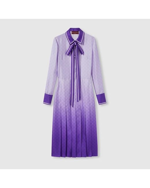 Gucci Purple Printed Silk Dress