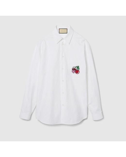 Gucci White Maxi GG Oxford Cotton Shirt for men