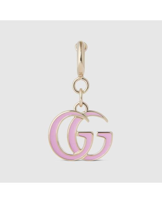 Gucci ダブルG バッグ チャーム, ピンク, メタル Pink