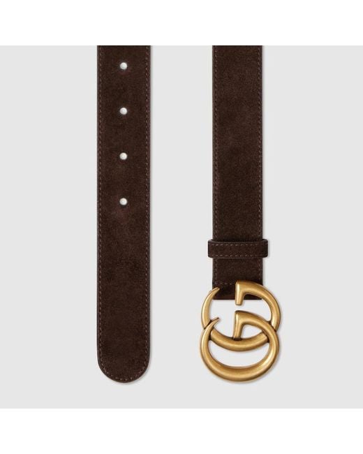 Gucci Schmaler Gg Marmont Gürtel in Brown für Herren