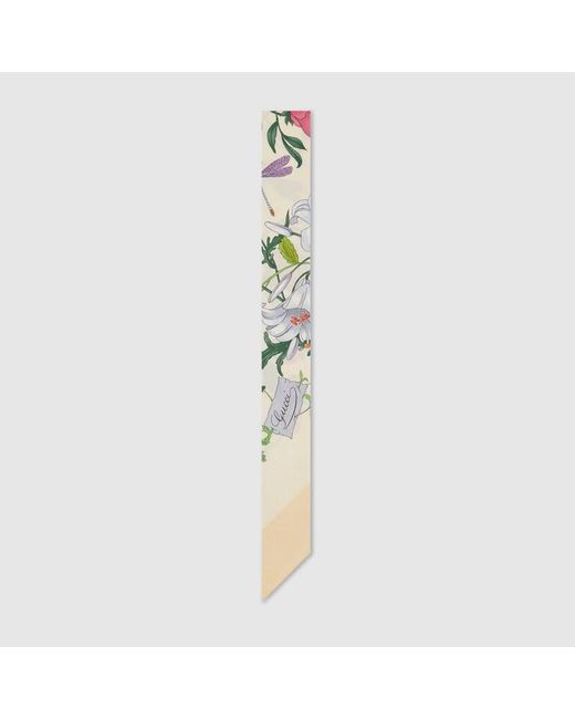 Gucci Yellow Printed Silk Twill Ribbon