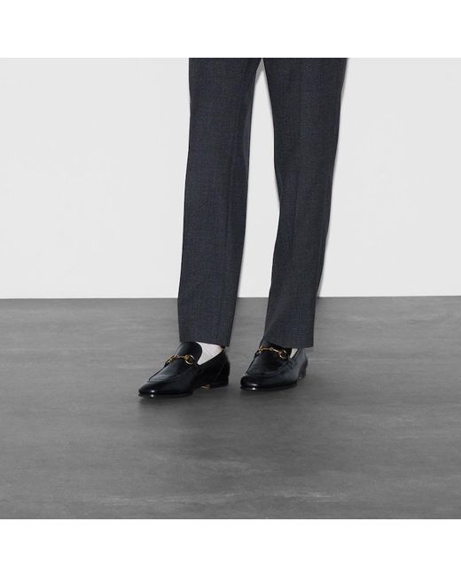 メンズ Gucci 〔ヨルダーン〕 レザー ホースビット ローファー, ブラック, Leather Black