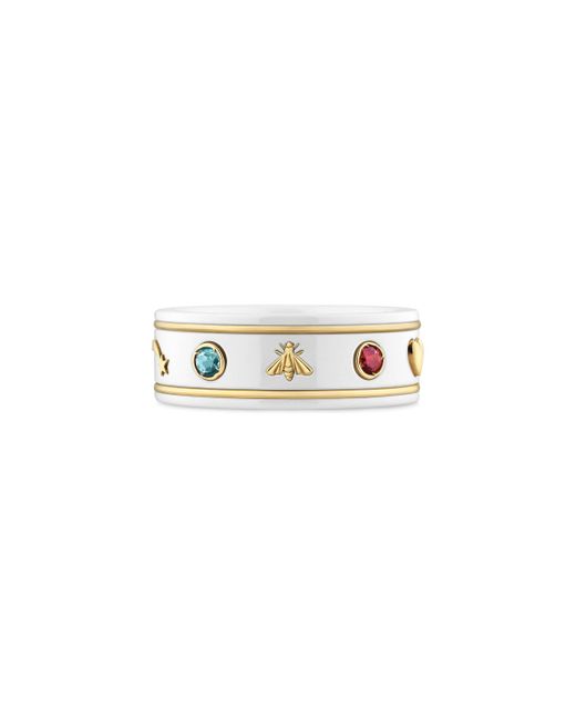 gucci icon ring with gemstones