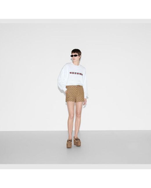 Gucci White Sweatshirt Aus Baumwolljersey Mit Print