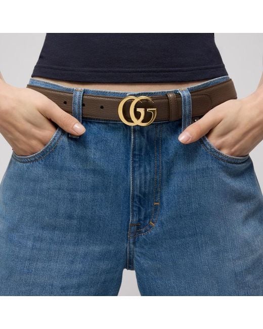 Gucci Brown Gg Marmont Belt, Size 100