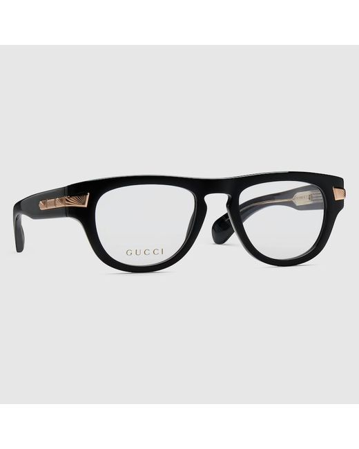 Gucci Ovales Brillengestell in Black für Herren