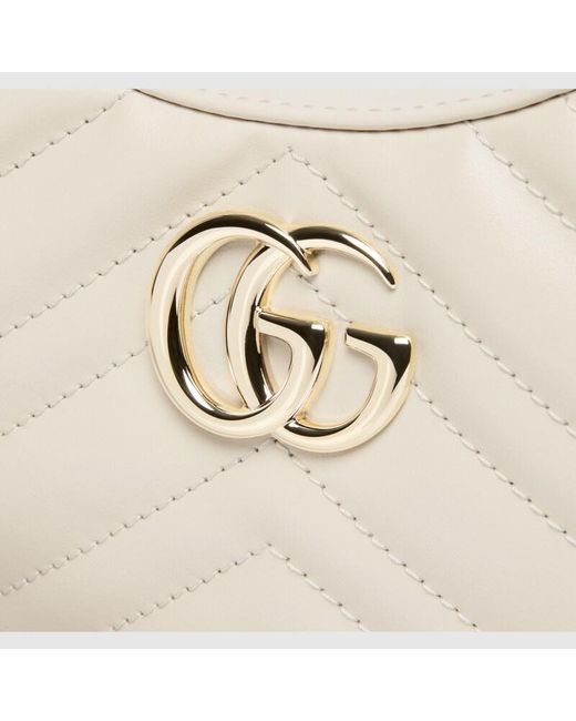 Borsa A Spalla Gg Marmont Misura Piccola di Gucci in Natural