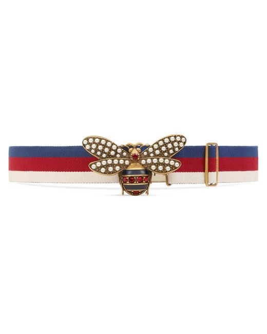 Gucci Multicolor Sylvie Web Belt With Bee