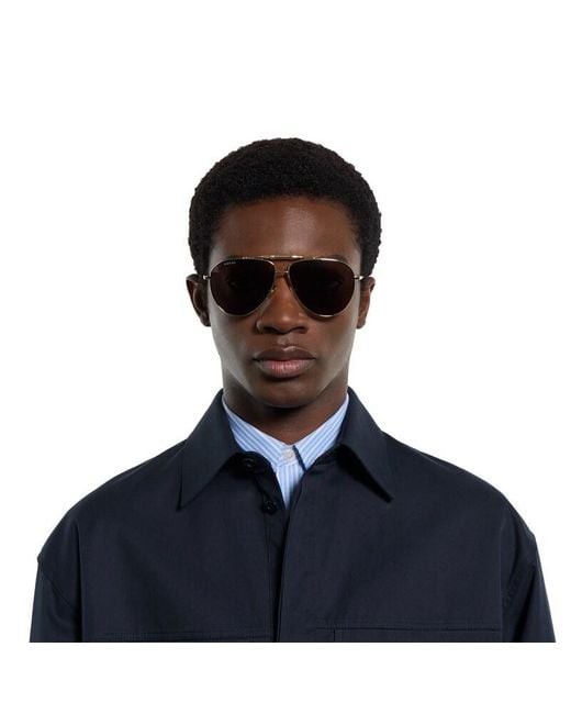 Gucci Brown Pilot Sunglasses for men