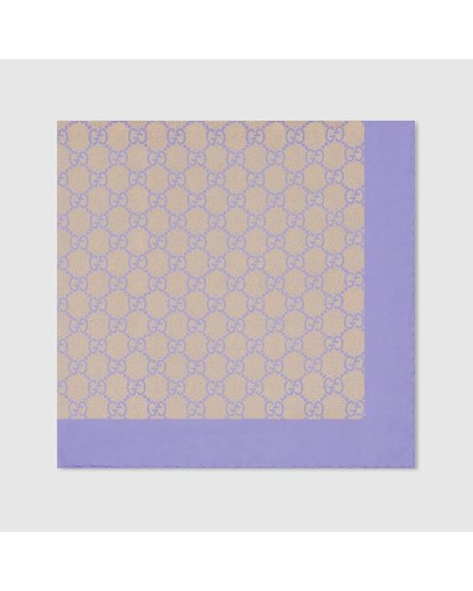 Gucci Purple Gg Silk Twill Bandana