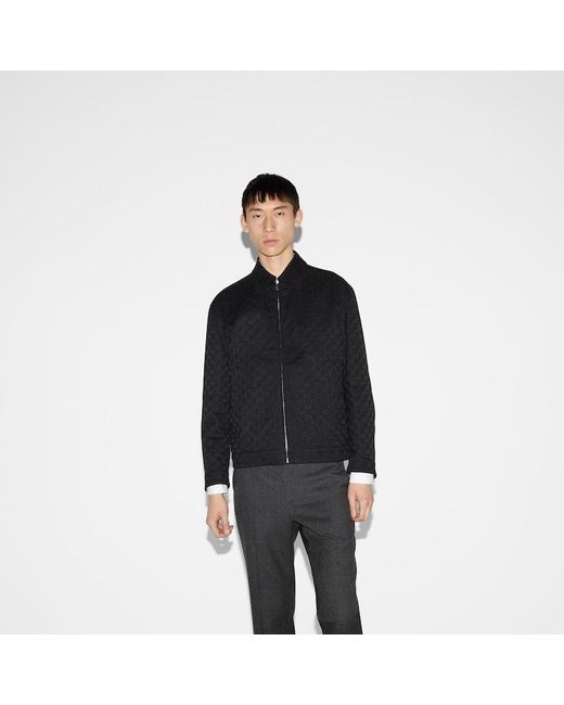 Gucci Black Reversible Nylon And Gg Canvas Jacket for men