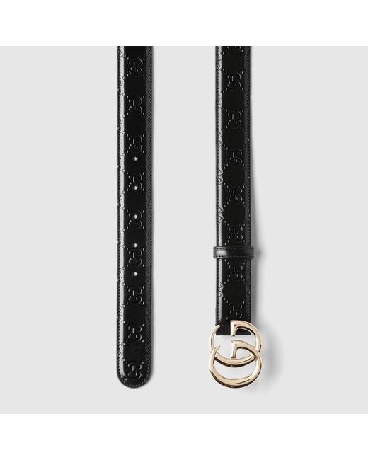 Gucci Black Gg Marmont Thin Belt, Size 100