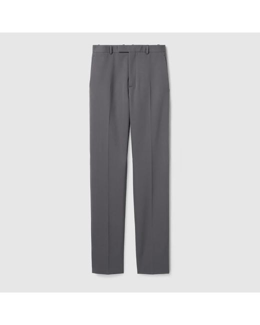 Gucci ヘビーウール サテン パンツ, グレー, ウェア Gray
