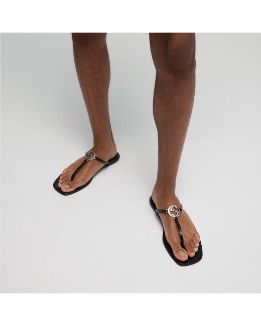 Gucci Black Thong Sandal, Uk for men
