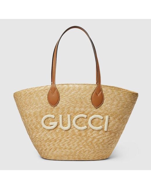 Borsa Shopping Con Patch Misura Media di Gucci in Metallic