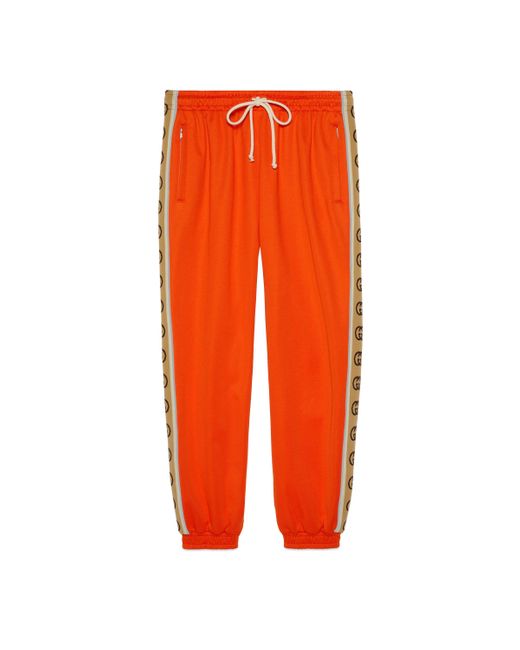 Gucci Orange Loose Technical Jersey jogging Bottoms for men