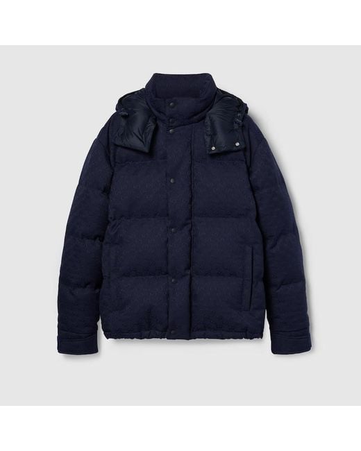 Gucci Blue Gg Down Jacket for men
