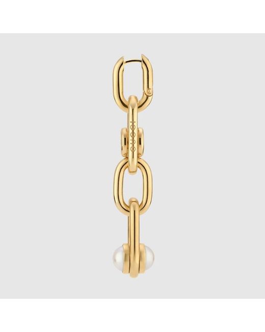 Boucles D'Oreilles Avec Perles Mobiles Gucci en coloris Metallic